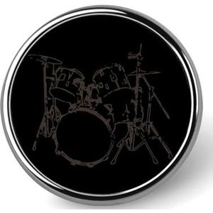 Drums Cool Ronde Broche Pin voor Mannen Vrouwen Aangepaste Badge Knop Kraag Pin voor Jassen Shirts Rugzakken