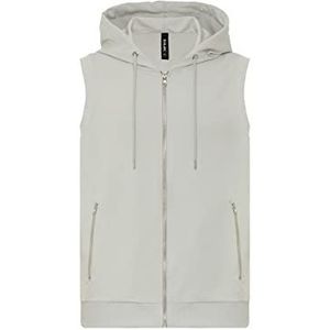Redbridge Heren tanktop T-shirt met ritssluiting hoodie mouwloos, grijs, M