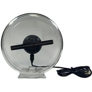 10 cm/4,1 inch 3D-hologramventilator met transparant deksel, ornament, 128 LED holografische reclamemachine, Kerstmis, Halloween Alta Definizione