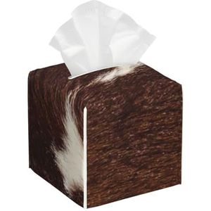 Echte Bruine En Witte Koe Verbergen, Tissue Box Cover Tissue Box Houder Tissue Dispenser Tissue Houder