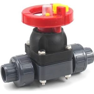 Dubbel-Rotatie Diafragma Valve PVC Live Connection Flow Control Valve Plastic Corrosiebestendige Klepschakelaar (DN 25 X 32mm)