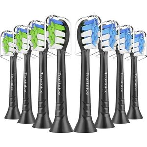 Trustnice Vervangende tandenborstelkoppen voor Philips Sonicare Click-on handgrepen, opzetborstels compatibel met Sonicare, 8 stuks