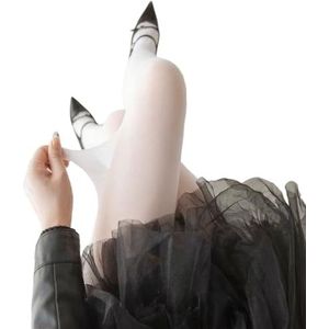AJTUTUS Controle Top Panty Panty Hoge Taille Panty's Dij Hoge Kousen Cosplay Kous Dunne Sheer Panty Voor Vrouwen, Wit, One size