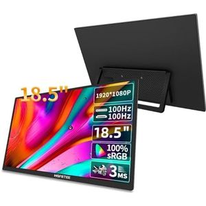 18,5 inch 100 Hz draagbare monitor met VESA-gatstandaard PC Gaming Extended Display ADS-IPS Groot scherm Ondersteuning Type-C HDMI