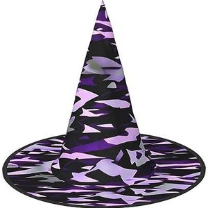 SSIMOO Amerikaanse camouflage paarse Halloween-feesthoed, grappige Halloween-hoed, brengt plezier op het feest, maak je de focus van het feest