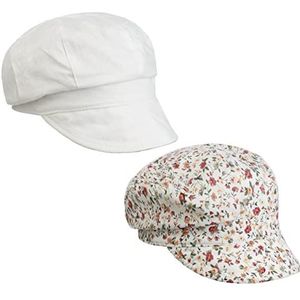 Lipodo Millefleurs Omkeerbare Pet Dames - visor muts met klep baker boy cap voor Lente/Zomer - M (55-56 cm) wit