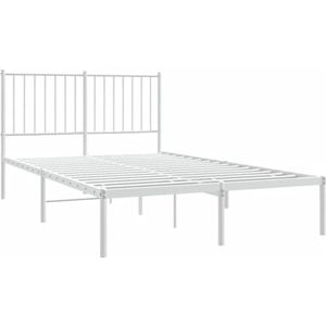 vidaXL-Bedframe-met-hoofdbord-metaal-wit-120x190-cm