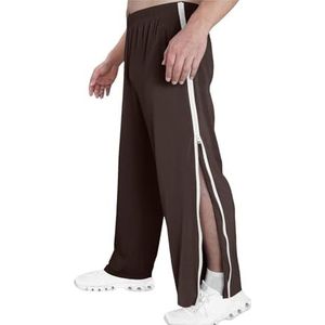 Revalidatiebroek For Dames En Heren - Zijopening - Baggy - Joggingbroek - Vrijetijdsbroek Met Ritssluiting Aan De Zijkant En Wijde Pijpen joggingbroek(Brown,XXL)