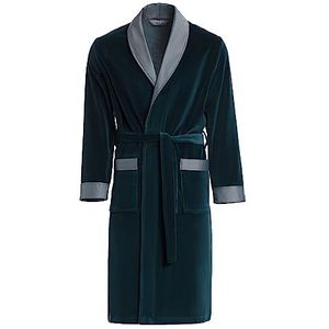 Revise RE-103 ochtendjas voor heren, fluweel, Blauw Groen, XL