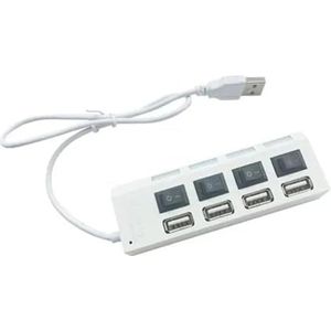 USB-hub Hub USB-adapter Meerdere Poorten Gebruik Voedingsadapter Extensor USB 2.0 PC Computeraccessoires Schakelaar USB For Laptop Snel Veilig(4Interface White)