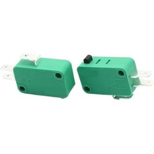 1/5PCS KW3-OZ conversion type curved foot large micro switch tripod, travel limit switch jog button button without handle(Green,5PCS,Silver Dot)