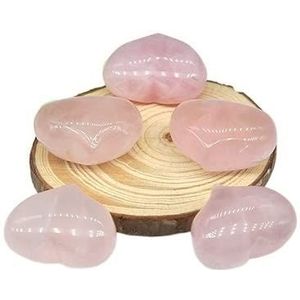 Liefde hart vorm kristallen stenen natuurlijke kwarts edelstenen hanger huis handgemaakte doe-het-zelf sieraden accessoires geschenken (kleur: rozenkwarts, maat: 10 stuks)