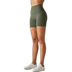 Vrouwen Sport Kort Squat Hoge taille Kwaliteit Zacht Fitness Sportschool Push-ups Strak Dames Yoga Leggings Korte broek Fietsen-Militair Groen-S