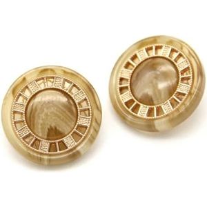 Breiknopen, Diverse Knoppen pin, 25mm Vintage Hoorn Patroon Goud Metaal Naaiknopen for Kleding Jas Windjack Decoratieve DIY Ambachten Accessoires(Color:Beige,Size:23mm 6pcs)