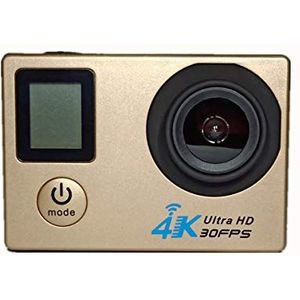 Actiecamera, 4K Dual-scherm met afstandsbediening WIFI Buitensportcamera DV Duikantenne Hd Camera waterdicht(Golden)