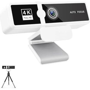Vocdikficy 4K Full HD Webcam USB Plug Netwerk Live-Uitzending Hoge Definitie Videoconferentie USB-Camera 120 Graden Brede Kijkhoek Webcam met Ingebouwde Microfoon voor Laptop/Desktop