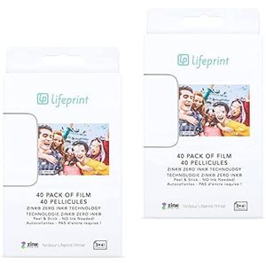 Lifeprint 3x4 Premium Zink Instant Print fotopapier (80 stuks) Compatibel met Lifeprint 3x4 printers