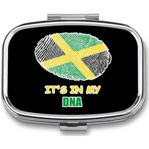 Jamaican It's in My DNA Travel Pill Case 2 compartimenten draagbare pillenorganizer kleine pillendoos voor portemonnee zak