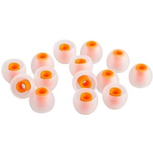 XCESSOR (M) 7 paar (14 stuks) siliconen reserve oordopjes medium formaat reserve oordopjes voor populaire in-ear hoofdtelefoon. Wit/oranje