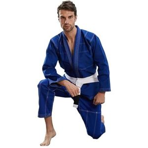 Judo Pak Jujitsu-BJJ Gi-pak, Volwassen maat, vechtsport kimono uniform Grappling Uniform voor Judo Fur Mannen Vrouwen (Blauw, 200 cm)