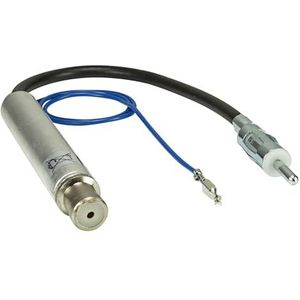 tomzz Audio 1503-001 Antenneadapter met fantoomvoeding geschikt voor Audi, Seat, Skoda, vw tot 2005 op din