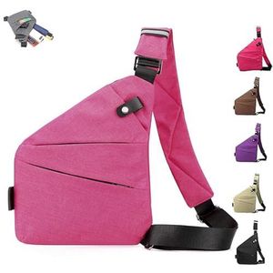 Safecarry Anti-Theft Travel Bag,Safecarry Sleekbag,Mineneat Anti Theft Travel Bag,Landscaper Anti Theft Travel Bag (Left Shoulder,Pink)