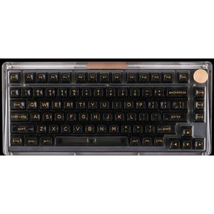 QPSJXN Phantom 81 V3 75 procent hot-swappable acrylafdichting, USB-C bekabeld, Bluetooth 5.0 en 2,4 GHz draadloos mechanisch toetsenbord, compatibel met Windows (zwart)