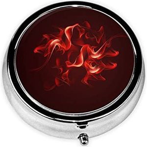 Rode Vlam Gedrukt Pil Doos 3 Compartiment Geneeskunde Pil Case Leuke Geneeskunde Organizer Reizen Pillendoos Draagbare Pil Container Houder