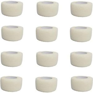 8 Rollen Zelfklevend Elastisch Verband 7.5cm x 4.5m Athletic Tape Elastic Cohesive Bandage Verband Wondverband Fixatieverband voor Knieën Polsen en Enkels Wit