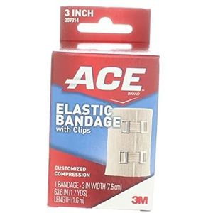 ACE Elastisch verband met clips: 3 in. breedte (Beige)