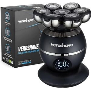Veroshave 7D Hoofd Scheerapparaat Irritatie-Gratis Draadloze voor Kale Mannen Draadloze Elektrische Scheermes Waterdicht Oplaadbaar