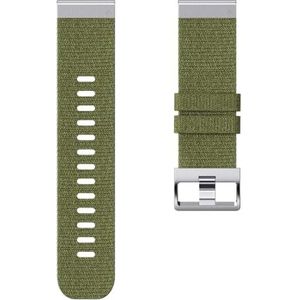 22 26 mm fit for Garmin Fenix7xpro snelsluiting nylon band geschikt for Fenix5/5X/5XPlus/6/6X/6XPro/7/7X/3/3HR horlogeband Tactix7 armband (Color : Green silver buckle, Size : 26mm Fenix5X 5XPlus)