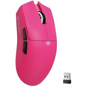 ATTACK SHARK X11SE Draadloze Gamingmuis, 63 g Superlicht Met PixArt PAW3311 Sensor, 22000 DPI, Tri-Mode BT/2.4Ghz/Bedraad, 1000Hz, 300mAh Batterij, Dubbele Driver, voor PC/Xbox/PS/Mac (Bessenrood)
