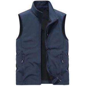 Pegsmio Outdoor Vest Voor Mannen Slanke Grote Zakken Dikke Slanke Jas Streetwear Vest, Blauw, 3XL