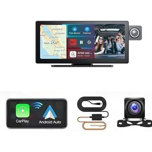 8,9"" Auto DVR Draadloze CarPlay & Android Auto 4K 180° draaibare dashcam Spraakbediening GPS-recorder Dubbele lens(4K-Dual Lens-64G)