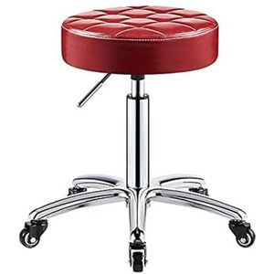 JAVPTAV Kruk met polyurethaan wieltjes, rond, zonder rugleuning, hydraulisch, draaibaar, in hoogte verstelbaar van 41 tot 56 cm, voor SPA, woonkamer, dokterspraktijk, tatoeage, thuis, winkel en