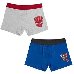 Marvel Spiderman Boxershorts voor jongens, onderbroek, ondergoed, grijs/blauw, verpakking van 2 stuks, Gau/Blauw, 110/116 cm