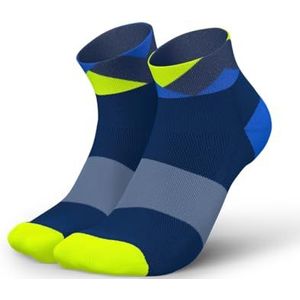 INCYLENCE Korte hardloopsokken voor dames en heren met lichte compressie, 1 paar, Peaks Navy Blue Canary, 39-42 EU