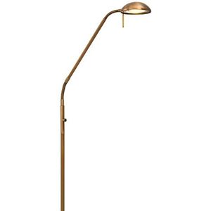 Mexlite Dana staande leeslamp - dimbaar - LED - 180 cm hoog - buig- en kantelbaar - brons