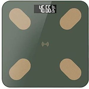 Bluetooth Lichaamsvet Schaal BMI Schaal Slimme Elektronische Weegschalen LCD Digitale Badkamer Weegschaal Balans Lichaamssamenstelling Analyzer Gemakkelijk Te Gebruiken(Green)
