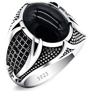 Trendy religieuze islamitische islamitische sieraden retro handgemaakte Turkse kroon ring voor mannen vrouwen ingelegd turquoise blauwe zirkoon stenen ringen