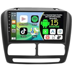 Draadloze Autoradio Android 15 voor Vauxhall Opel Combo 2011-2017/Fiat Doblo 2010-2015 met draadloze carplay en Android Auto Bluetooth USB Wifi 4G GPS Navigatie(S-1(2G+32G))
