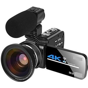 Videocamera Vlogcamera Recorder Nachtzicht Digitale camera's Groothoek 4K-videorecorder Streaming Camcorder for fotografie 18X Microfoon Vlog Webcam(NO SD Card)