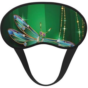 FZGGWYHL Jewel Dragonfly Gedrukt Blackout Sleep Mask Aid Oogmasker Reizen Slaap Oogmasker