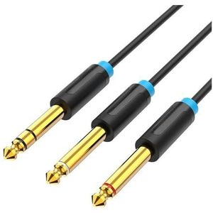 6,5 mm naar dubbele 6,5 mm audio/dio-kabel mannelijk naar mannelijk aux-kabel Fit Compatible mixer Spea/ker-versterker 6,5 tot 6,5 TRS-kabel au/dio 1M 2m 5m (Color : 6.5mm to Double 6.5, Size : 1m)