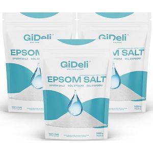 GiDeli Epsom Badzout, Epsom-zout, 3 x 5 kg, zuiver magnesiumsulfaat, heptahydraat, farmaceutische kwaliteit (15 kg)