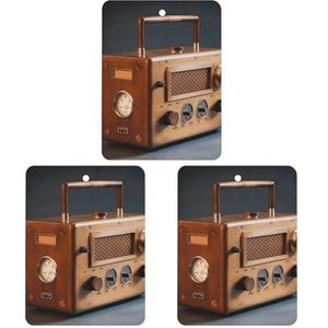 Houten Radio Auto Luchtverfrisser Opknoping Wierook Chips 3 Pack Automotive Geurende Hangende Lakens Vierkant voor Auto Thuis Auto Interieur Decor