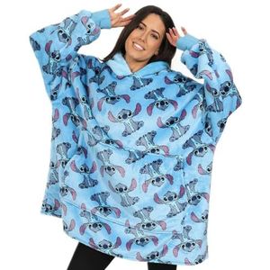 Disney Lilo and Stitch blauwe volledig gevoerde luxe hoodie voor dames, oversized fleece deken hoodie, Blauw, one size