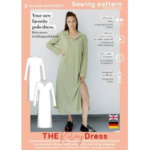 patroon poloshirt jurk dames (maat XS-XXXL) papiersnijpatroon met naaihandleiding voor het naaien