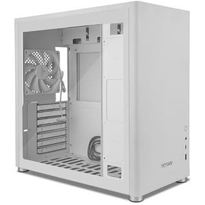 YEYIAN Hussar Plus Mid Tower Gaming PC-behuizing compatibel met ATX, Micro ATX, Mini ITX moederbord | Zijpaneel van transparant gehard glas | Inclusief 120 mm achterventilator